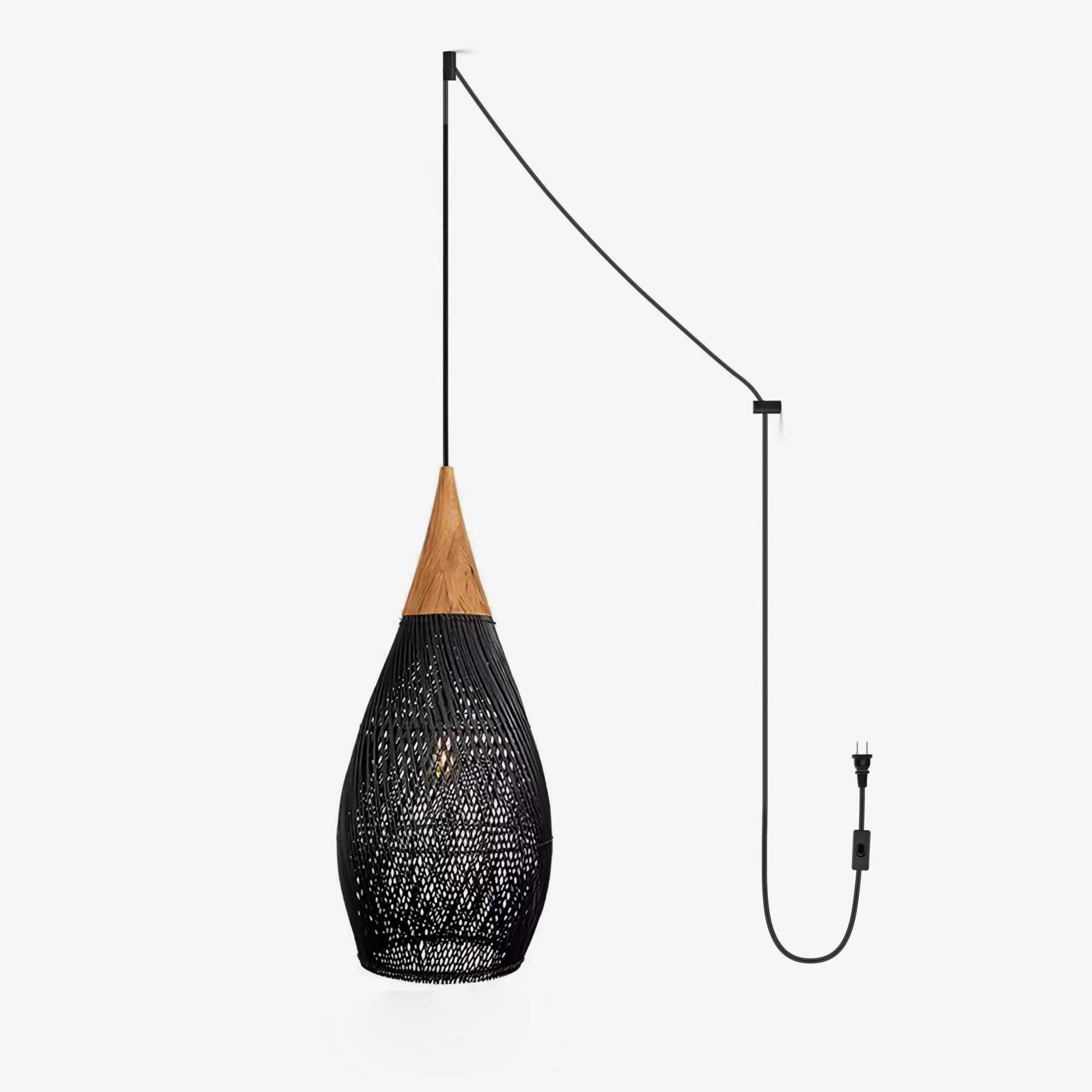 Braided Rattan Swag Pendant Lamp - Vakkerlight