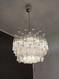 Mid-Century Murano Chandelier | Punto di Luce |  107 Clear Prism Glasses