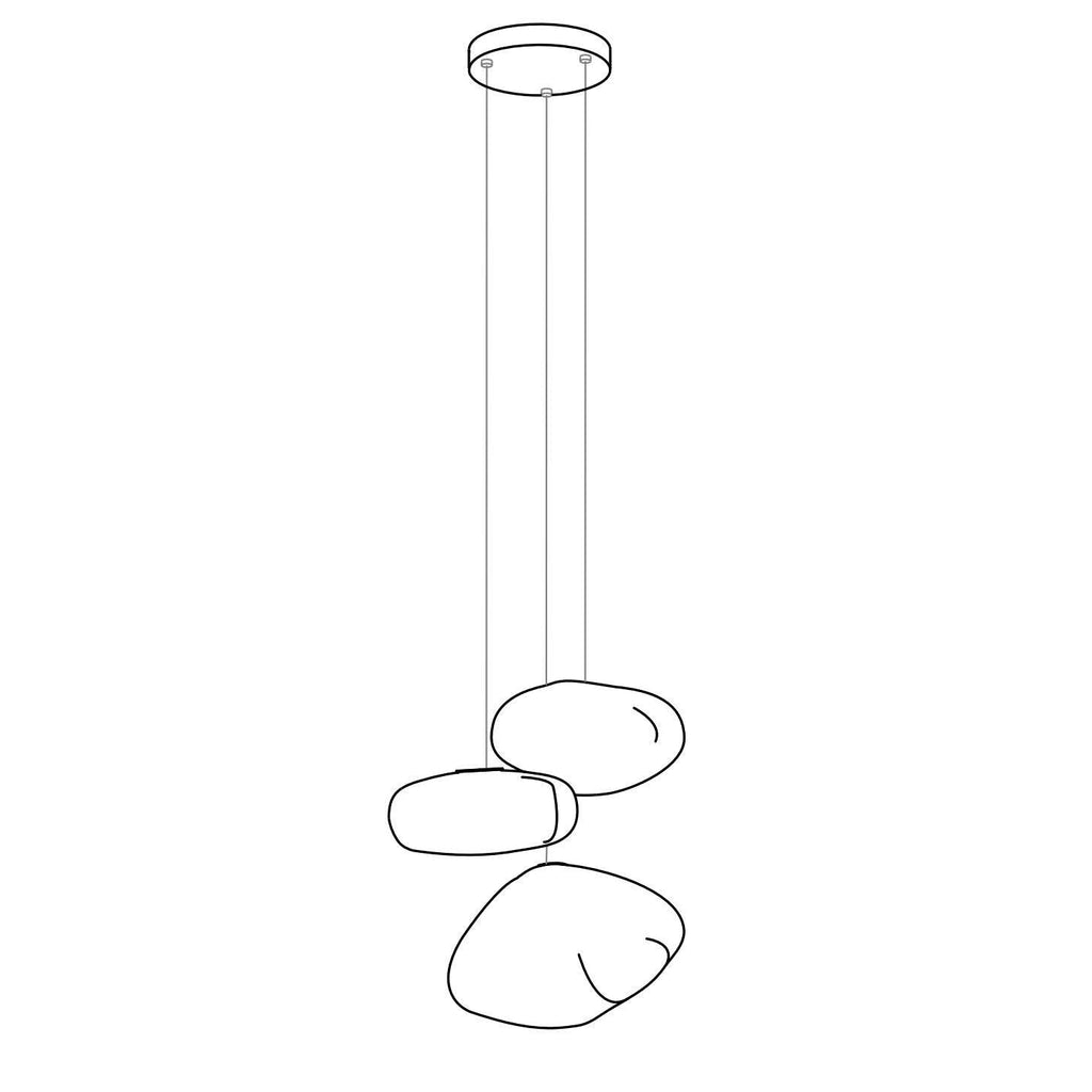 Lampă suspendată din plasă de sticlă suflată