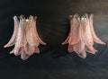 Mid-Century Murano Wall Lamp | Punto di Luce |  10 Pink Felci Glass | Punto di Luce |  1 Pair