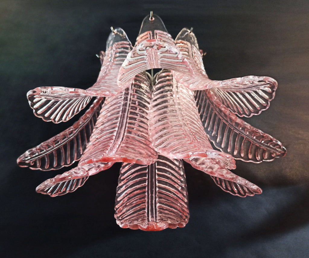 Mid-Century Murano Wall Lamp | Punto di Luce |  10 Pink Felci Glass | Punto di Luce |  1 Pair