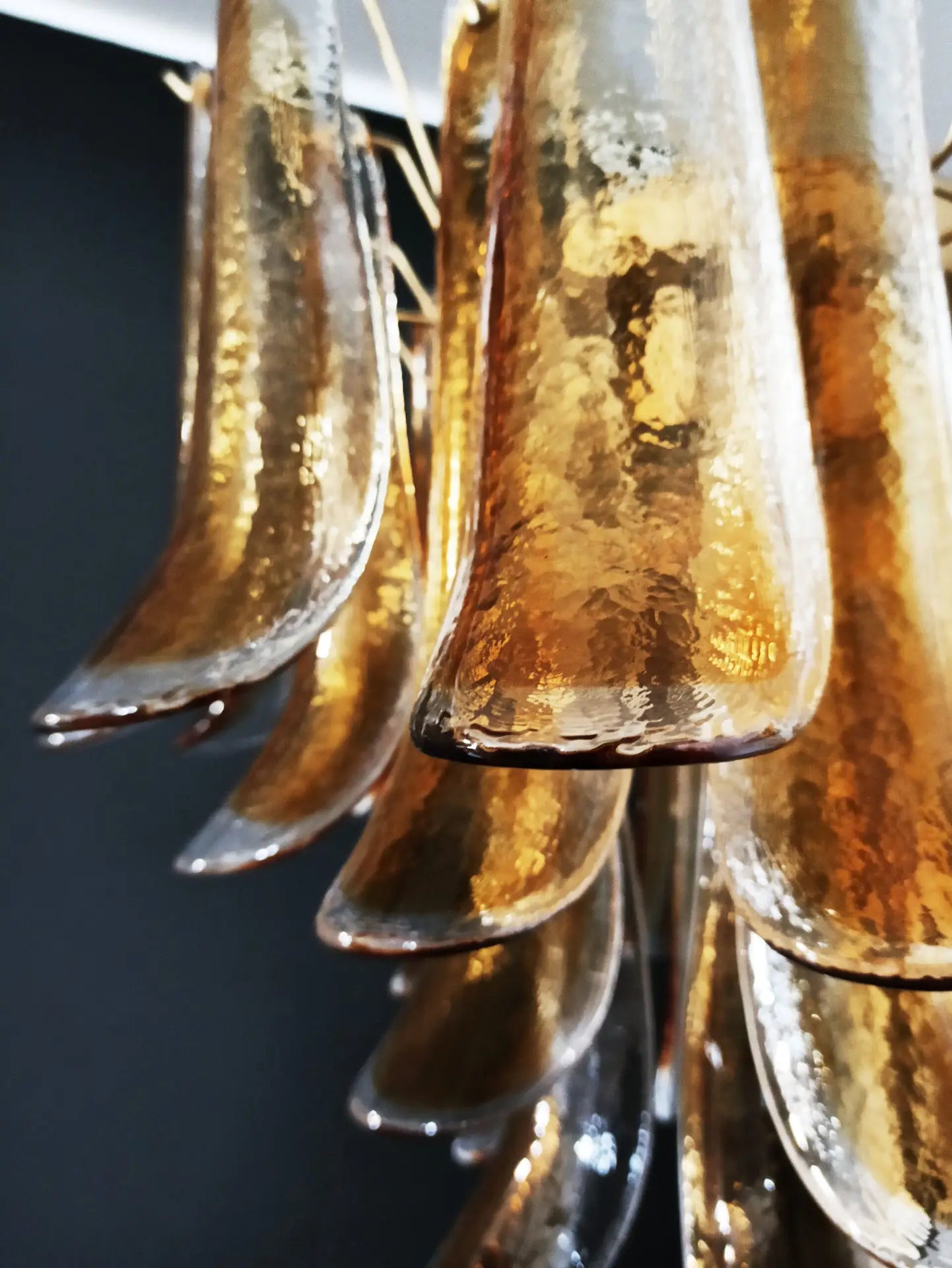 Mid-Century Murano Chandelier | Punto di Luce |  36 Clear and Yellow Petal Glass