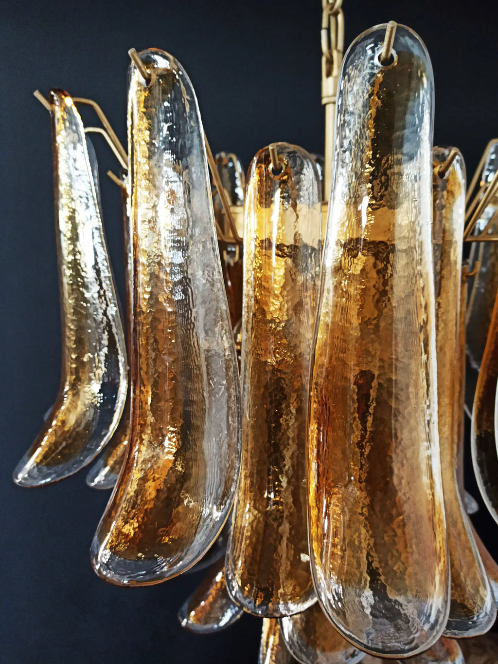 Mid-Century Murano Chandelier | Punto di Luce |  36 Clear and Yellow Petal Glass