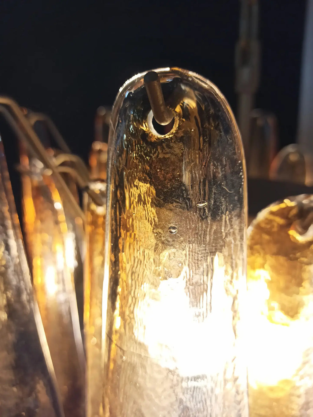 Mid-Century Murano Chandelier | Punto di Luce |  36 Clear and Yellow Petal Glass