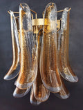 Mid-Century Murano Wall Lamp | Punto di Luce |  10 Yellow Petal Glass | Punto di Luce |  1 Pair