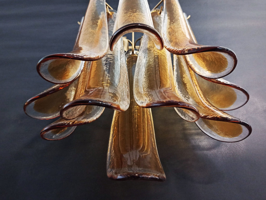 Mid-Century Murano Wall Lamp | Punto di Luce |  10 Yellow Petal Glass | Punto di Luce |  1 Pair