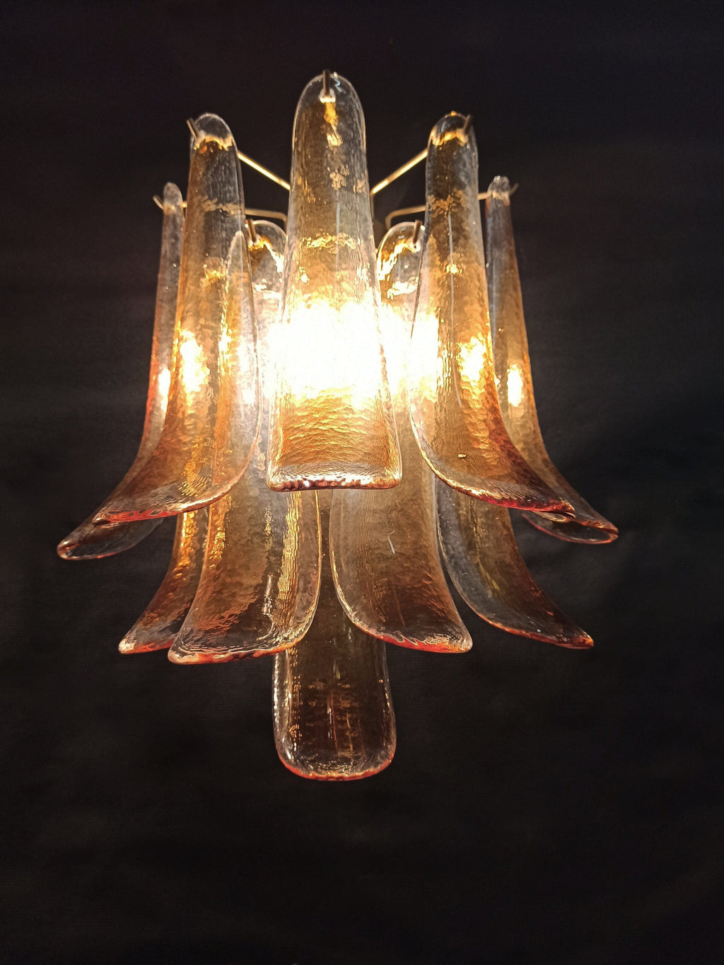 Mid-Century Murano Wall Lamp | Punto di Luce |  10 Yellow Petal Glass | Punto di Luce |  1 Pair