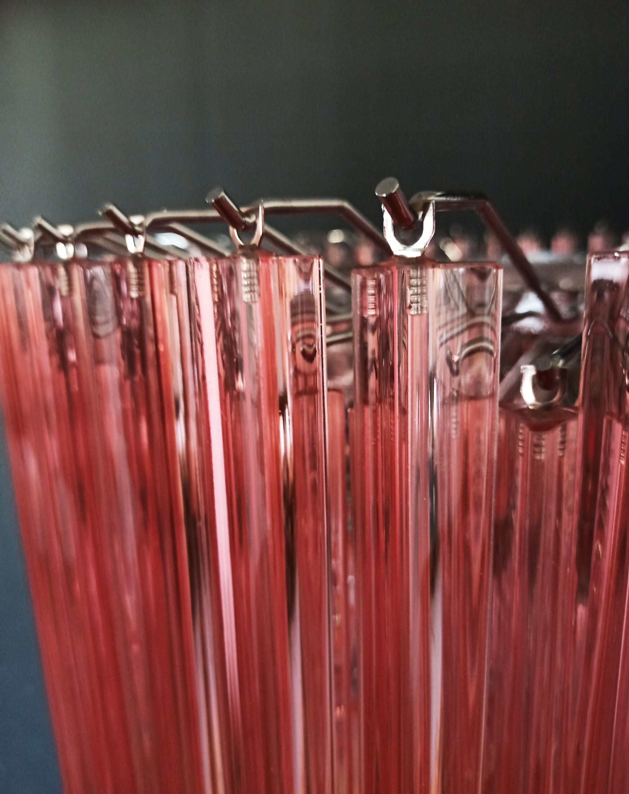 Mid-Century Murano Chandelier | Punto di Luce |  391 Pink Prism Glass