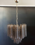 Mid-Century Murano Chandelier | Punto di Luce |  36 Smoke-Colored Glass Tubes
