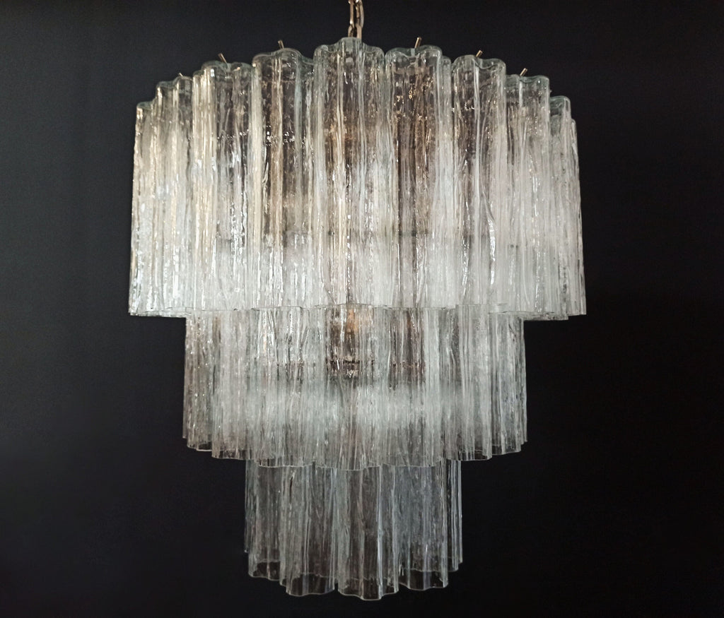 Mid-Century Murano Chandelier | Punto di Luce |  52 Clear Glass Tubes