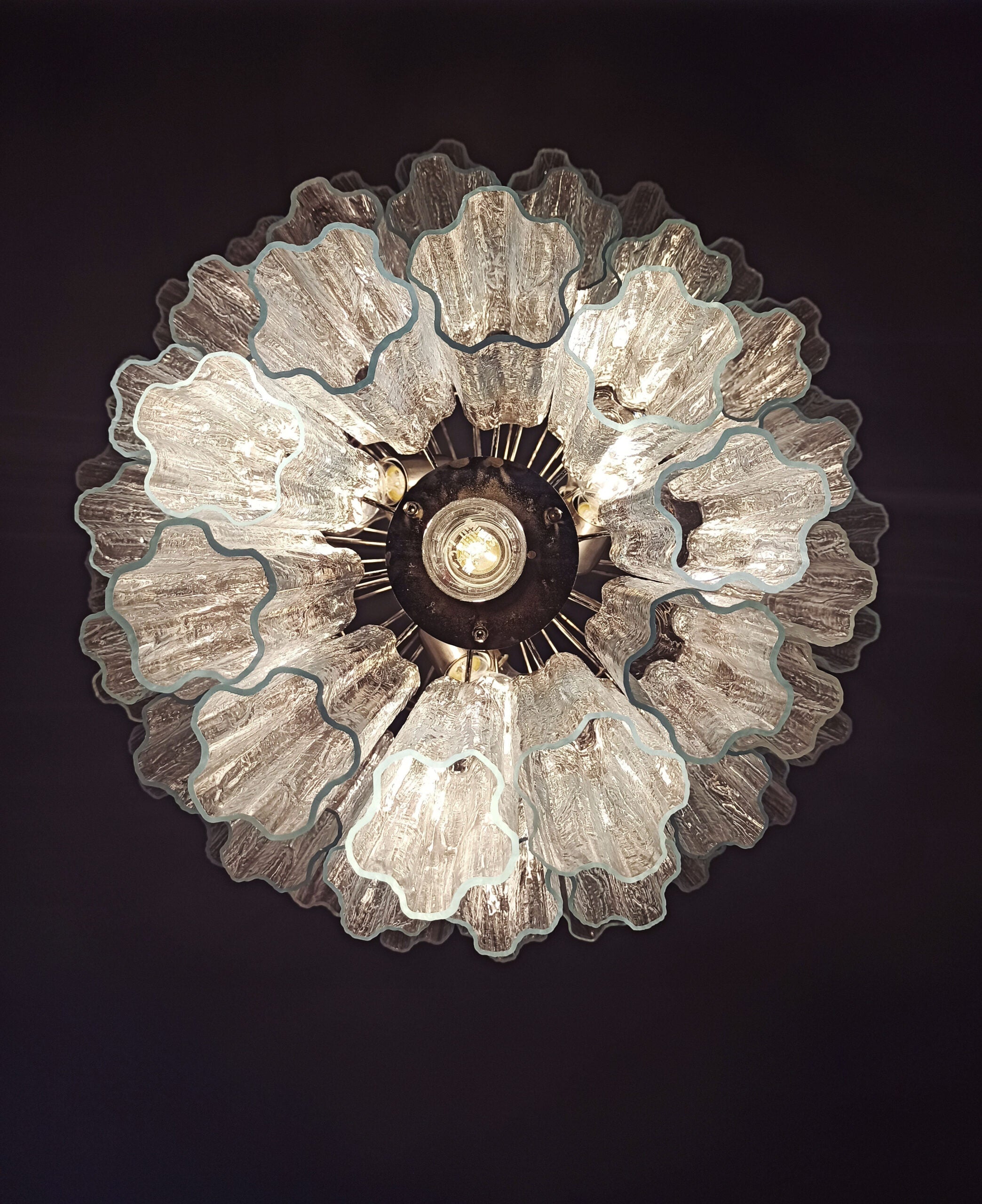 Mid-Century Murano Chandelier | Punto di Luce |  52 Clear Glass Tubes