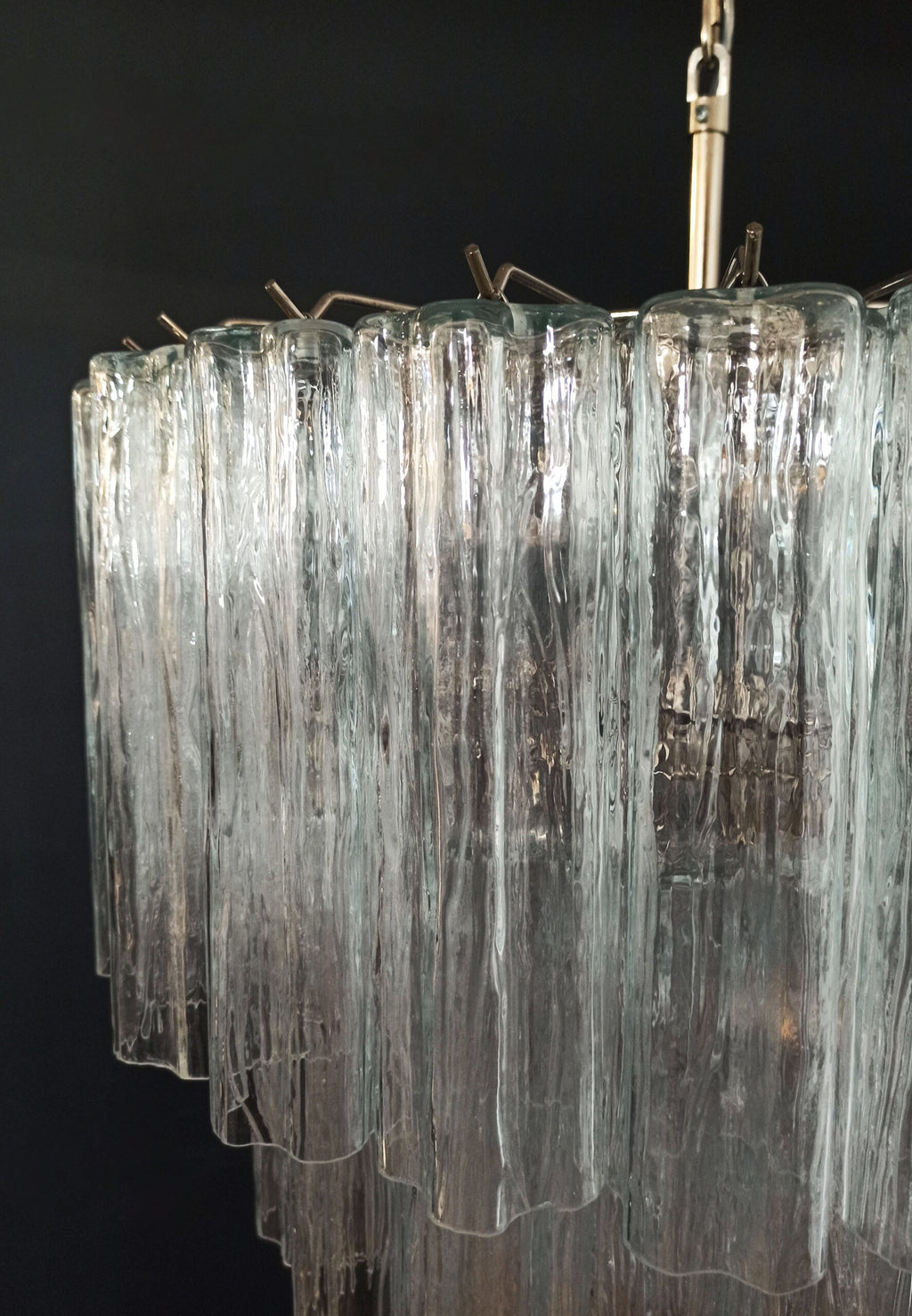 Mid-Century Murano Chandelier | Punto di Luce |  52 Clear Glass Tubes