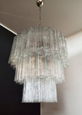 Mid-Century Murano Chandelier | Punto di Luce |  52 Clear Glass Tubes