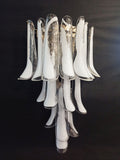 Mid-Century Murano Wandlampe | Punto di Luce | 16 weißes Blütenblattglas | Punto di Luce | 1 Paar