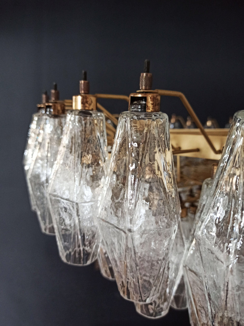 Mid-Century Murano Chandelier | Punto di Luce |  185 Clear Poliedri Glass