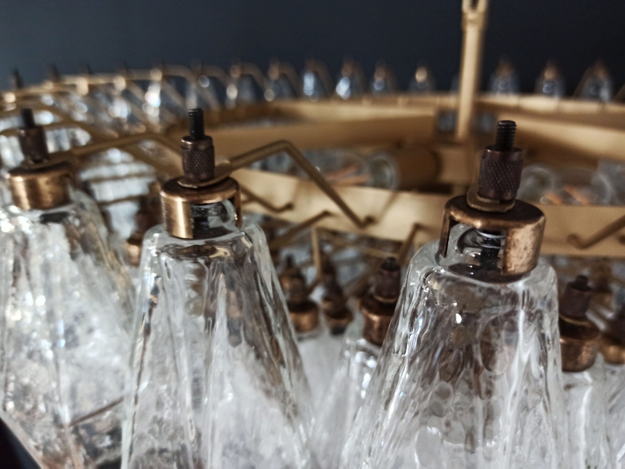 Mid-Century Murano Chandelier | Punto di Luce |  185 Clear Poliedri Glass