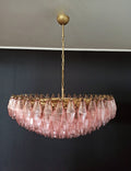Mid-Century Murano Chandelier | Punto di Luce |  185 Pink Poliedri Glass
