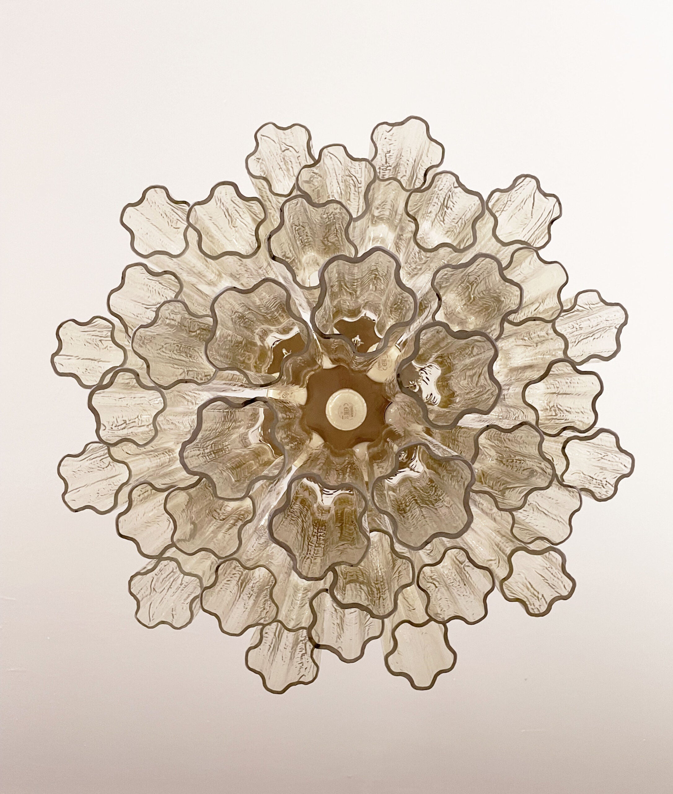Mid-Century Murano Chandelier | Punto di Luce |  36 Clear and Yellow Glass Tubes