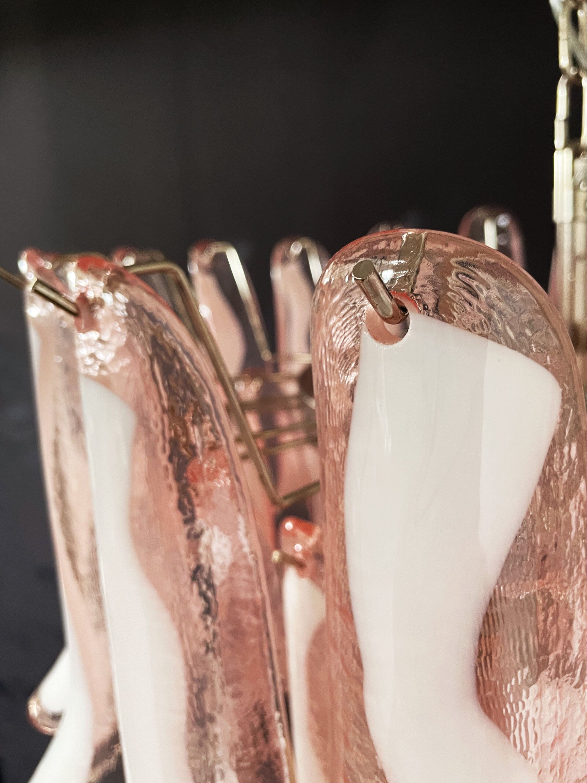 Mid-Century Murano Chandelier | Punto di Luce |  52 Pink Petal Glass