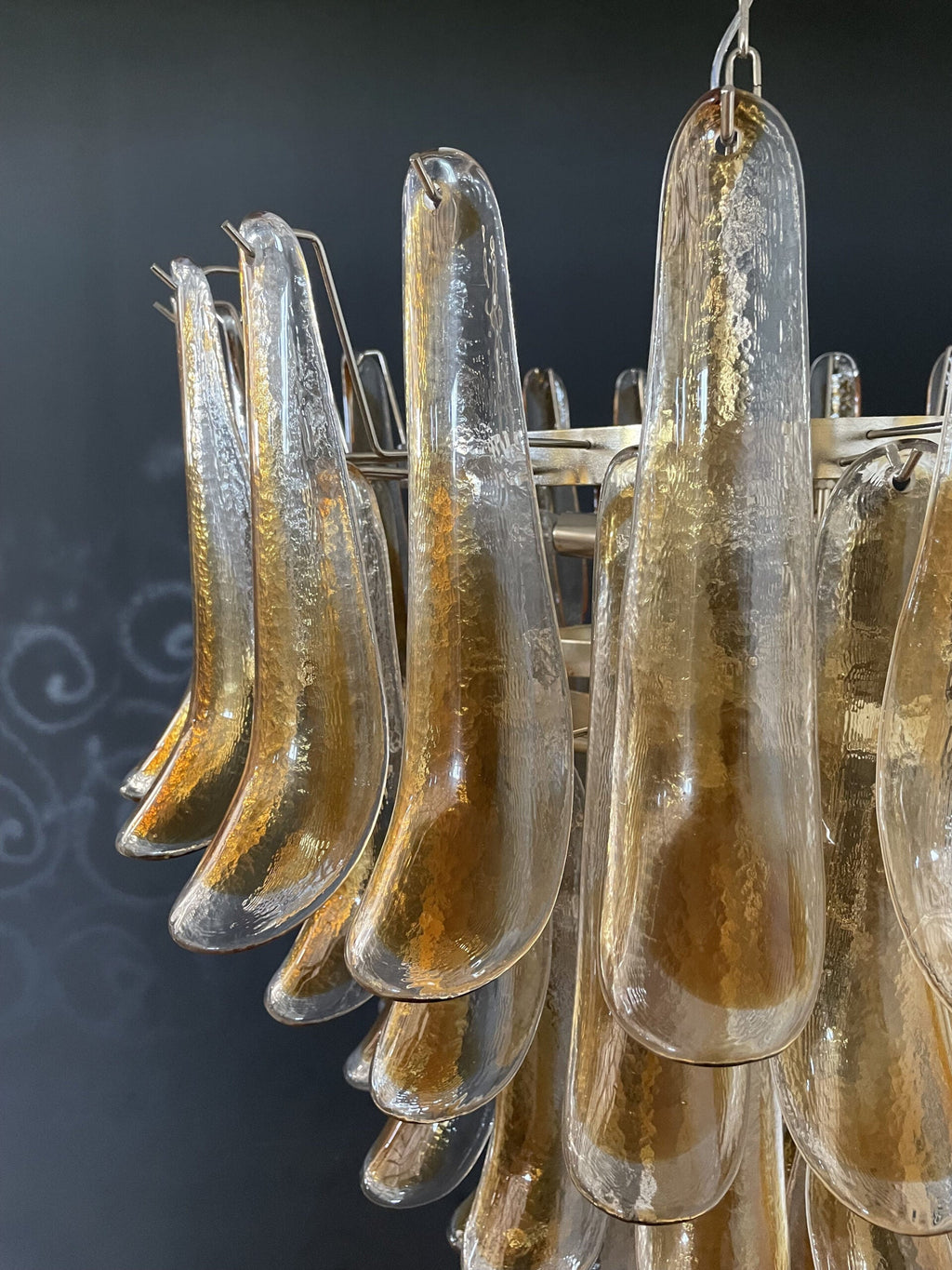 Mid-Century Murano Chandelier | Punto di Luce |  75 Yellow Petal Glass