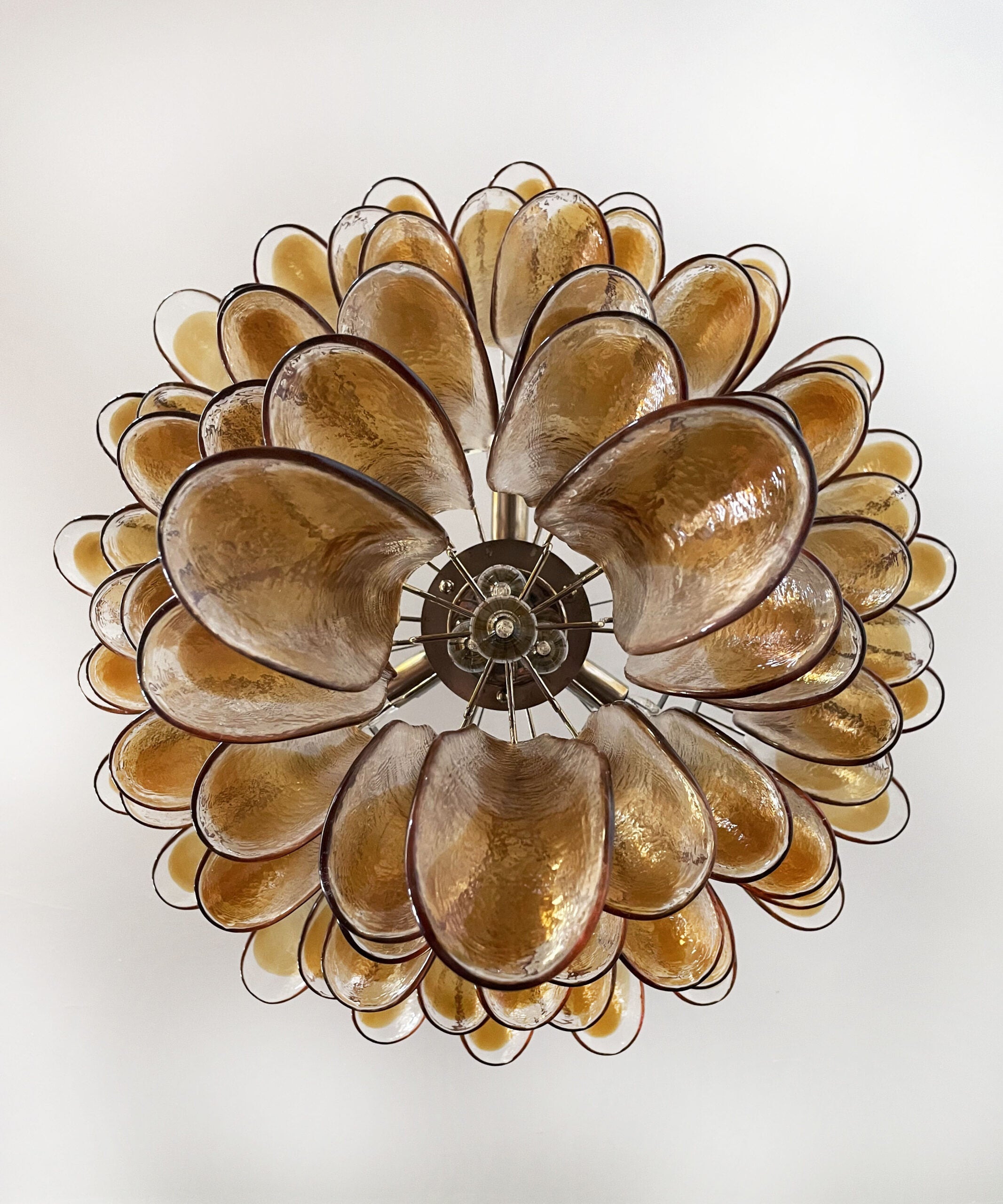 Mid-Century Murano Chandelier | Punto di Luce |  75 Yellow Petal Glass