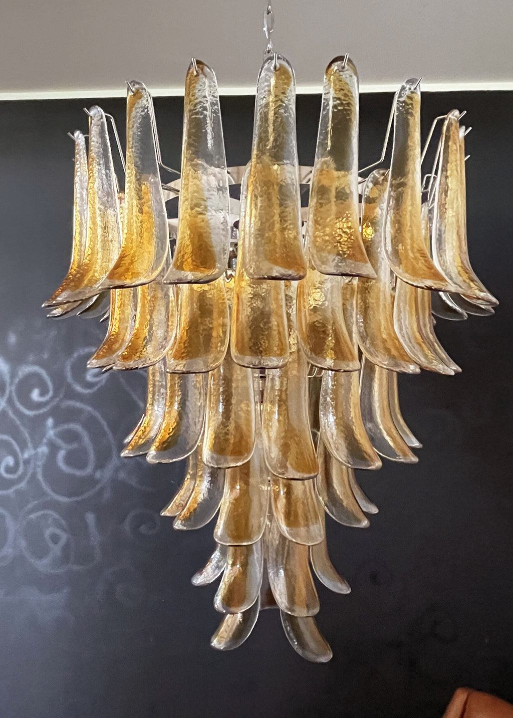 Mid-Century Murano Chandelier | Punto di Luce |  75 Yellow Petal Glass