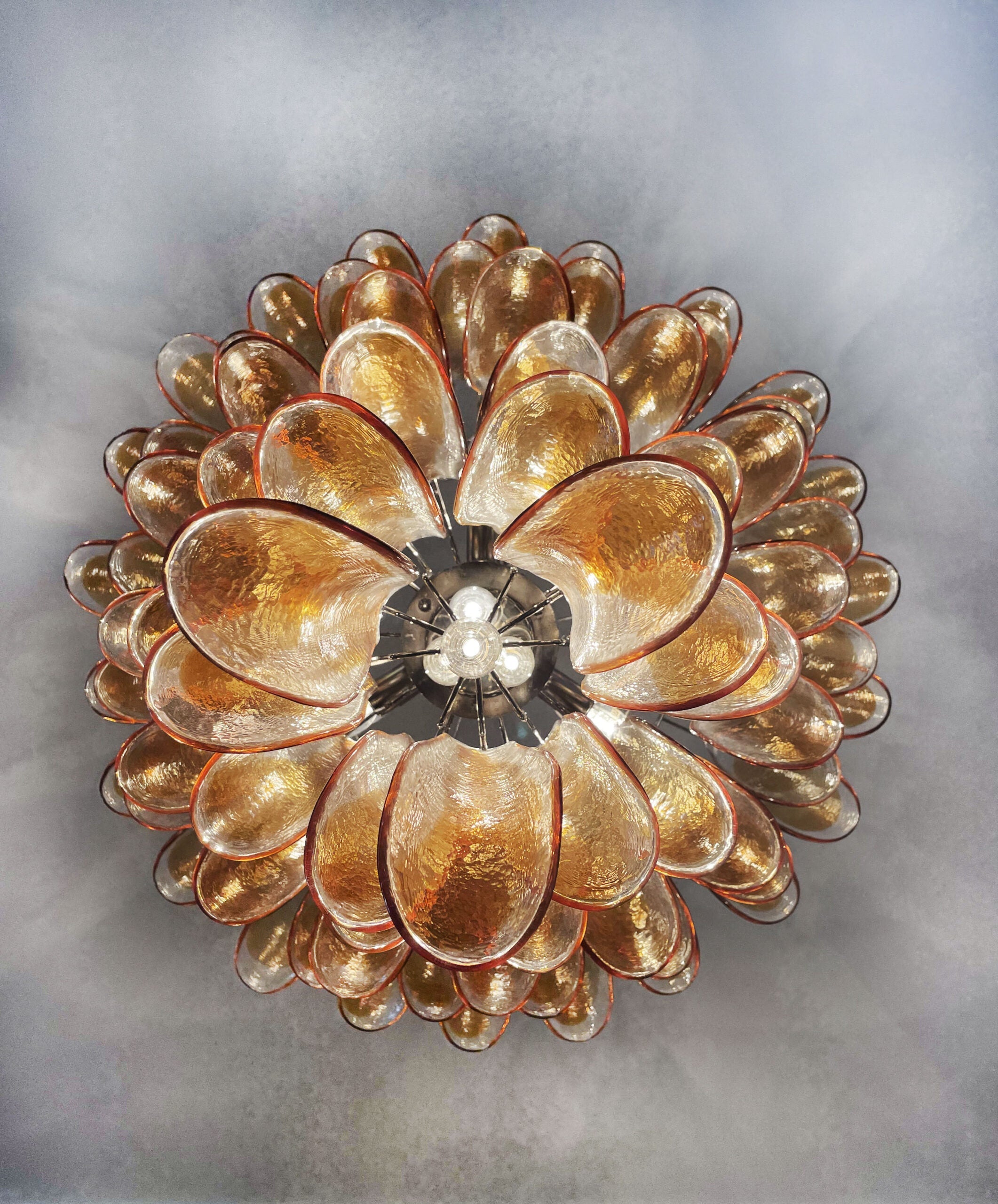 Mid-Century Murano Chandelier | Punto di Luce |  75 Yellow Petal Glass
