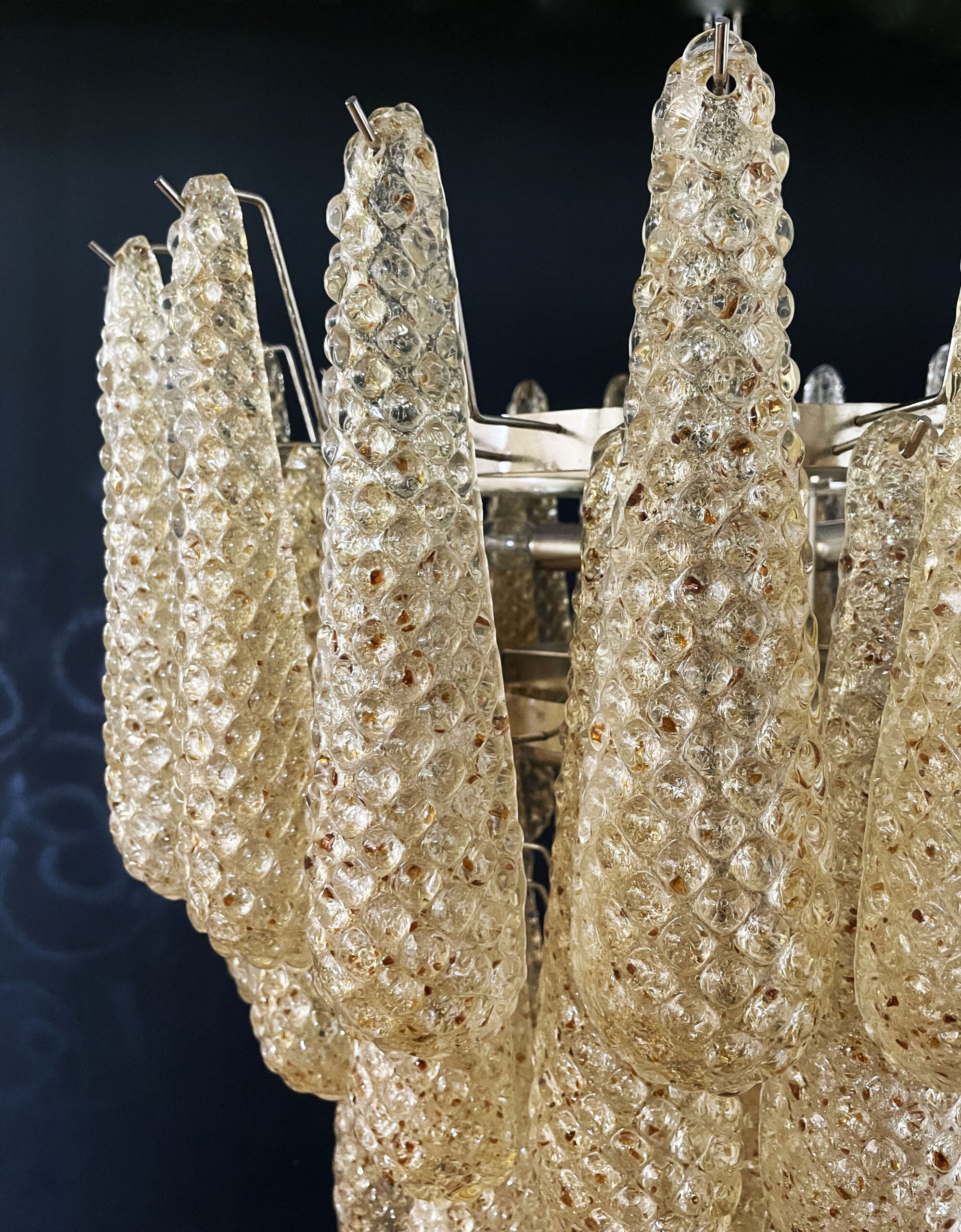 Mid-Century Murano Chandelier | Punto di Luce |  75 Yellow Drop Glasses