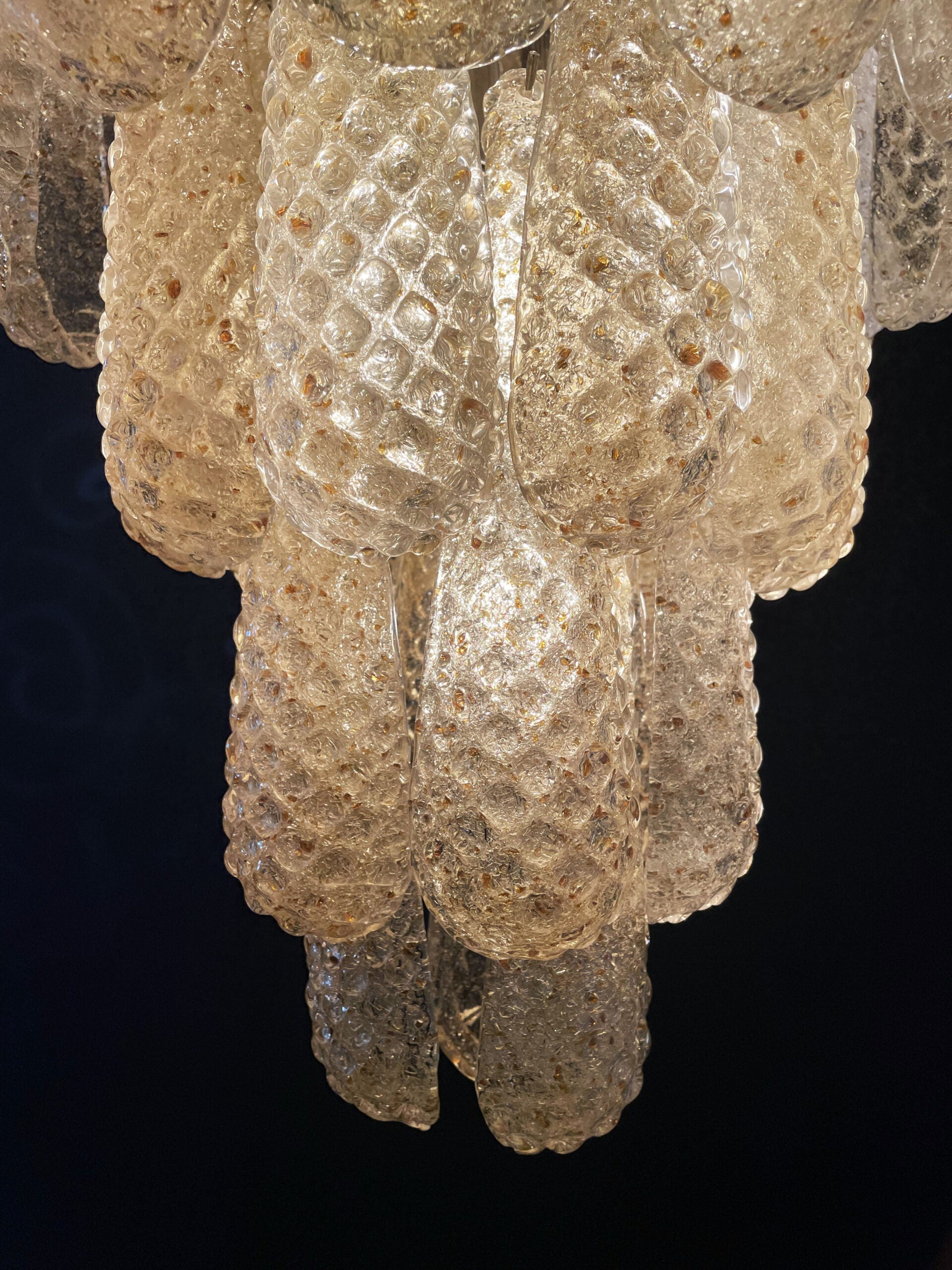 Mid-Century Murano Chandelier | Punto di Luce |  75 Yellow Drop Glasses