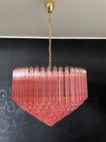 Mid-Century Murano Chandelier | Punto di Luce |  265 Pink Prism Glass