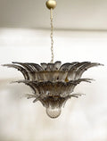 Mid-Century Murano Chandelier | Punto di Luce |  104 Smoky Colored Palmette Glass