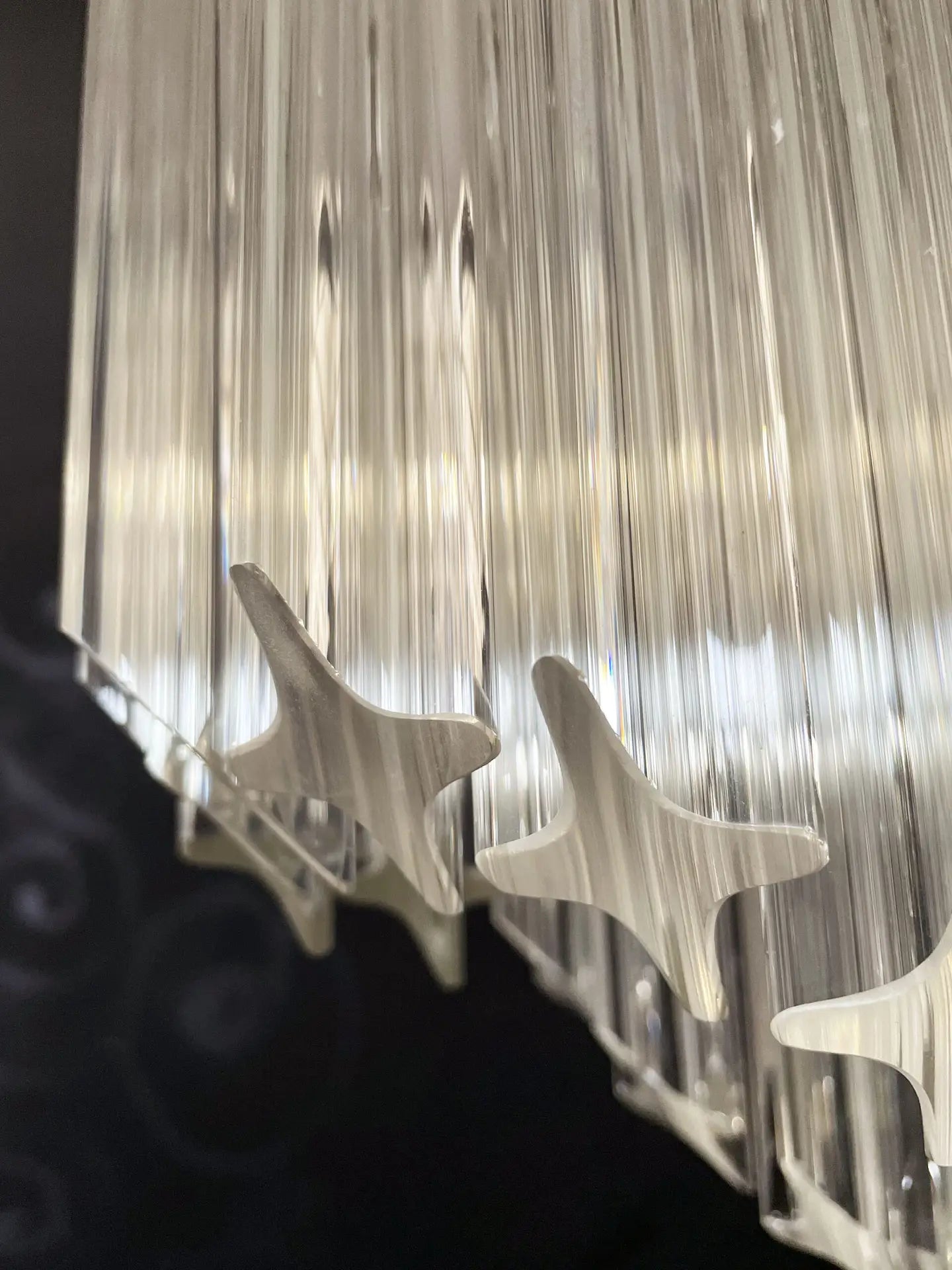 Mid-Century Murano Chandelier | Punto di Luce |  60 Clear Prism Glasses