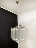 Mid-Century Murano Chandelier | Punto di Luce |  60 Clear Prism Glasses