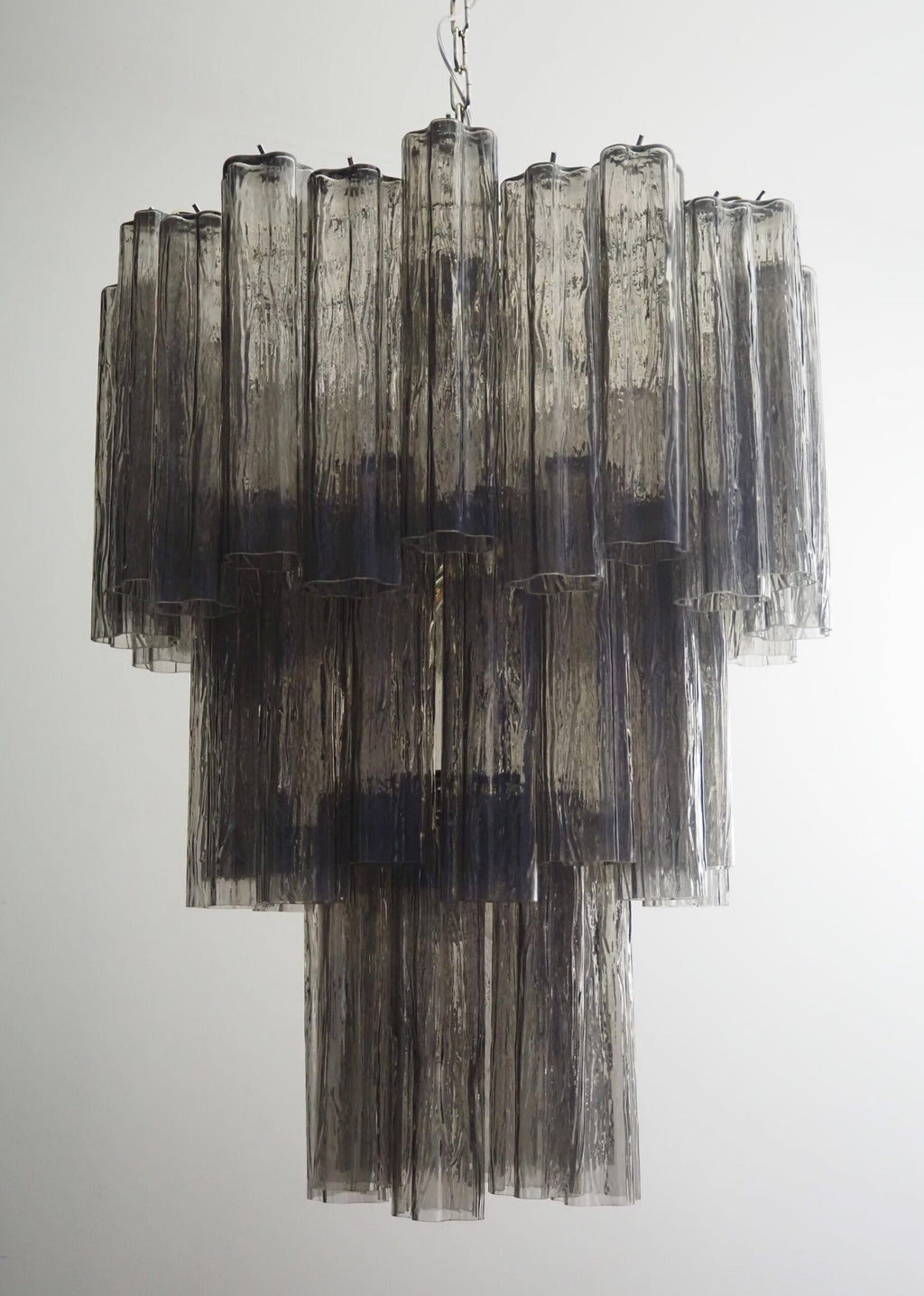 Mid-Century Murano Chandelier | Punto di Luce |  48 Smoke Glass Tubes