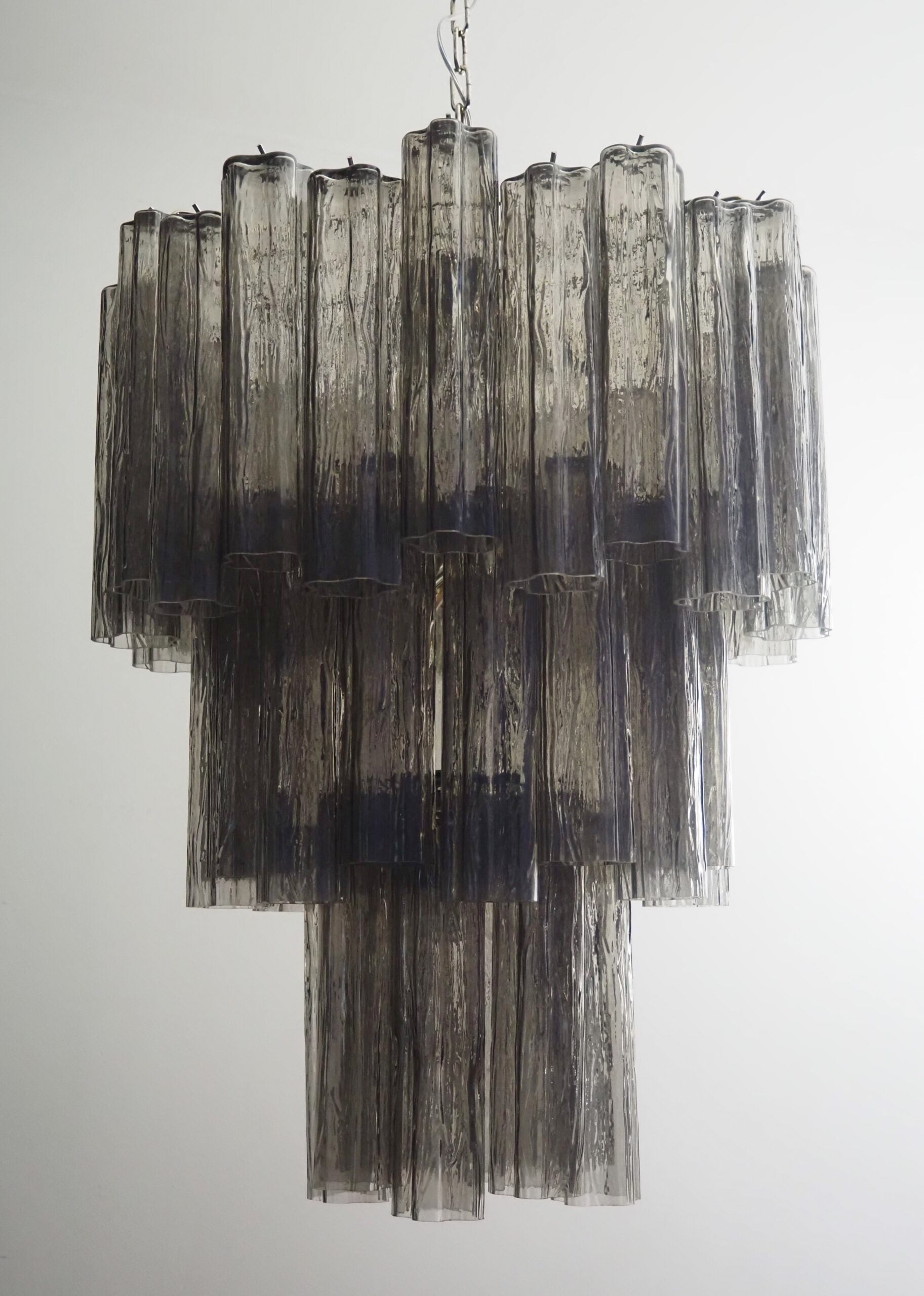 Mid-Century Murano Chandelier | Punto di Luce |  48 Smoke Glass Tubes
