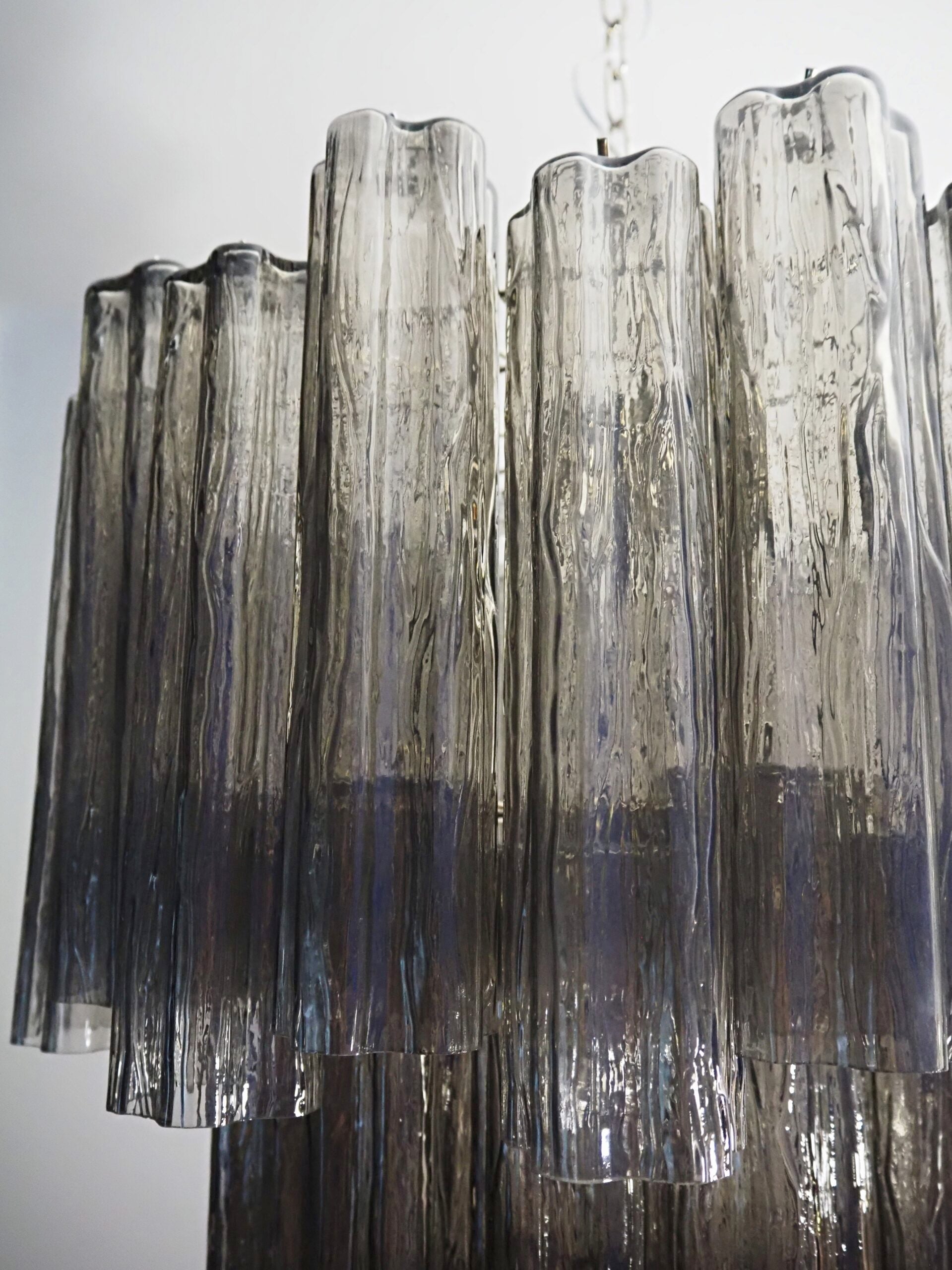 Mid-Century Murano Chandelier | Punto di Luce |  48 Smoke Glass Tubes