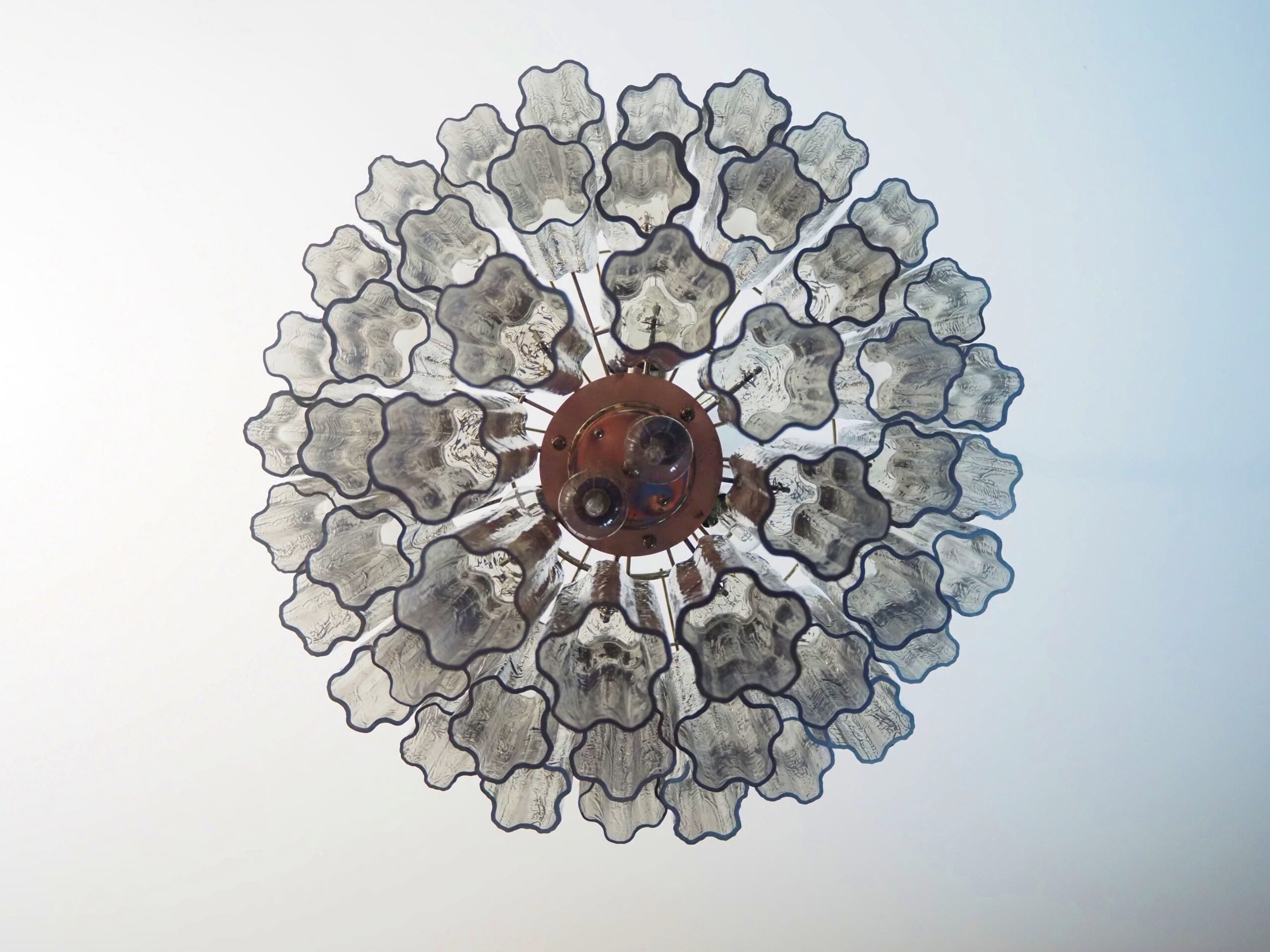 Mid-Century Murano Chandelier | Punto di Luce |  48 Smoke Glass Tubes