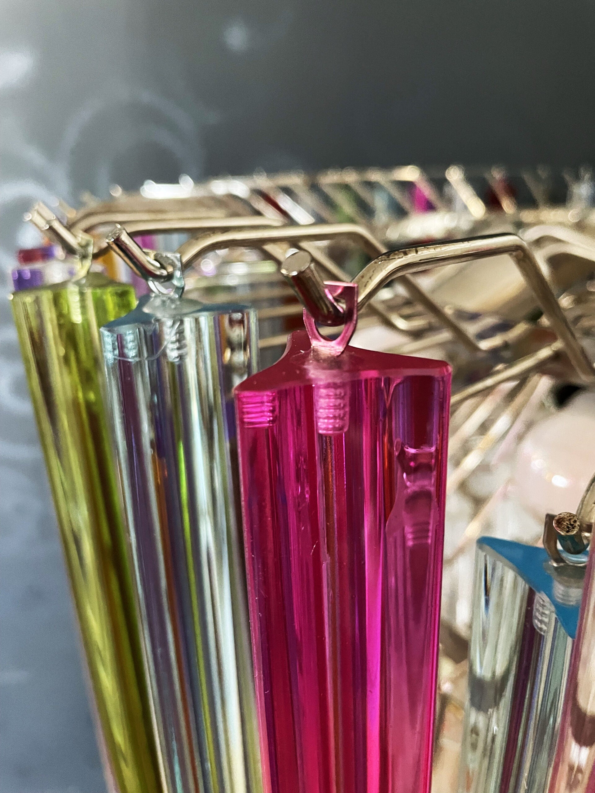 Mid-Century Murano Chandelier | Punto di Luce |  265 Multicolored Prism Glasses