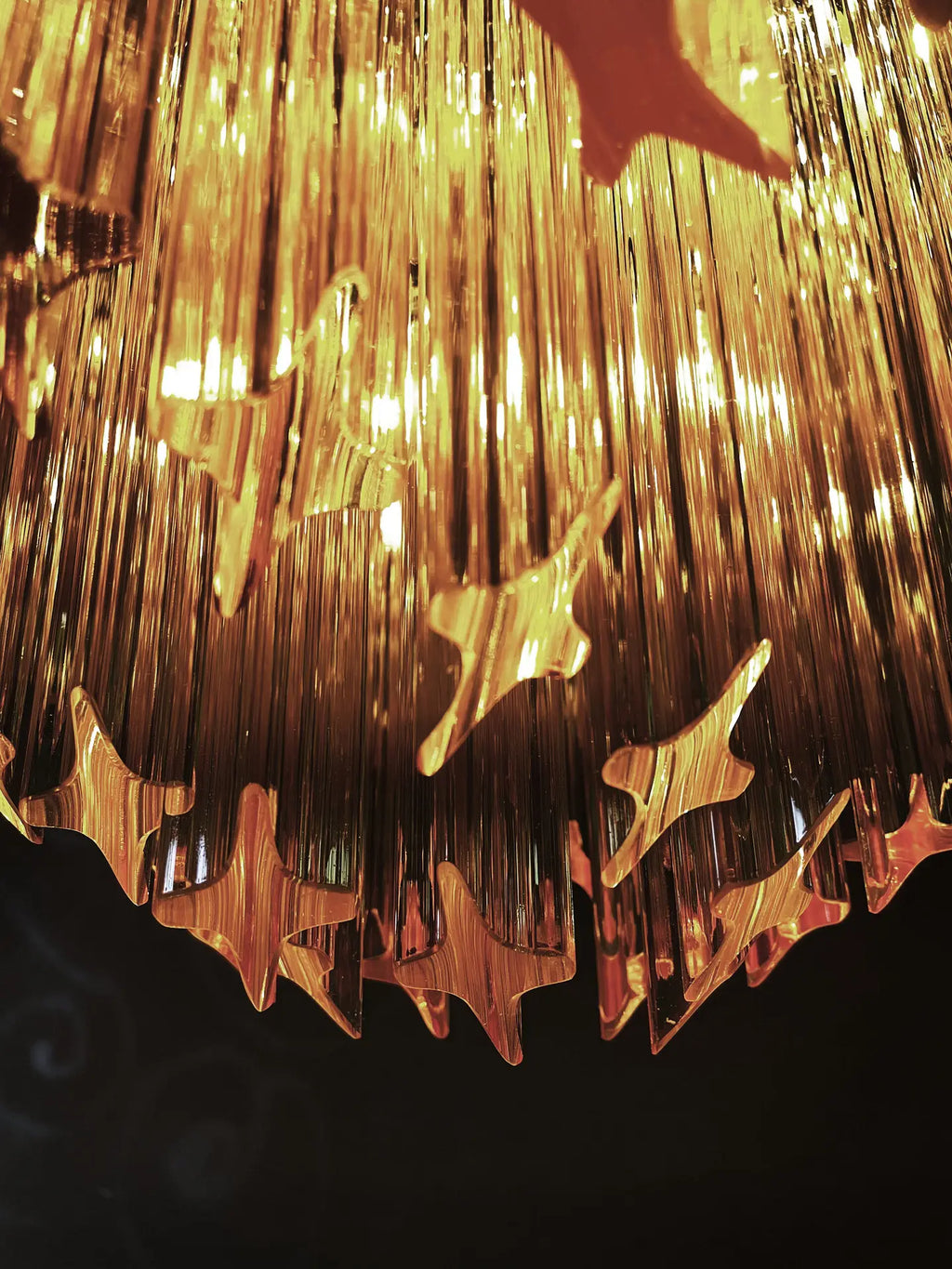 Mid-Century Murano Chandelier | Punto di Luce |  60 Yellow Prism Glass