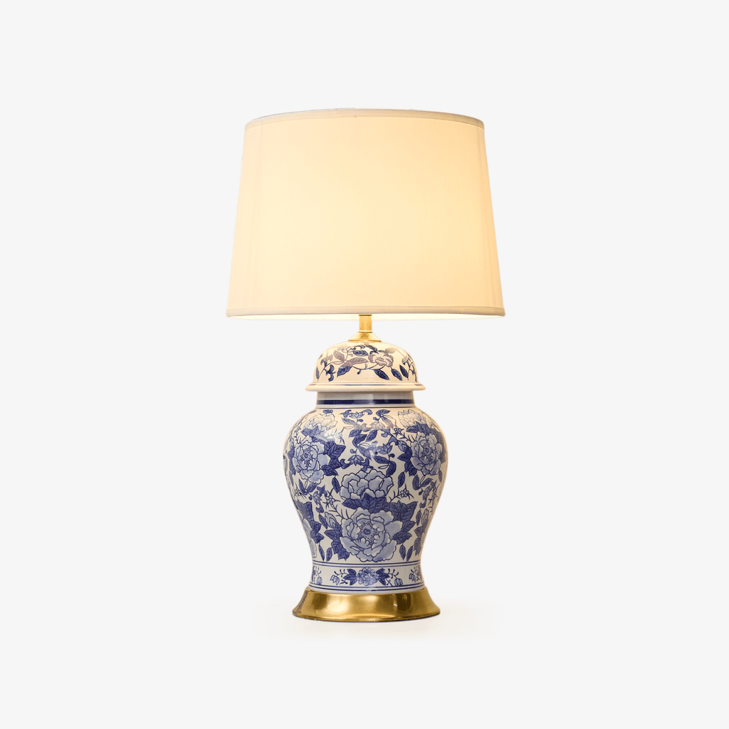 Lampă de masă cu borcan de bujor