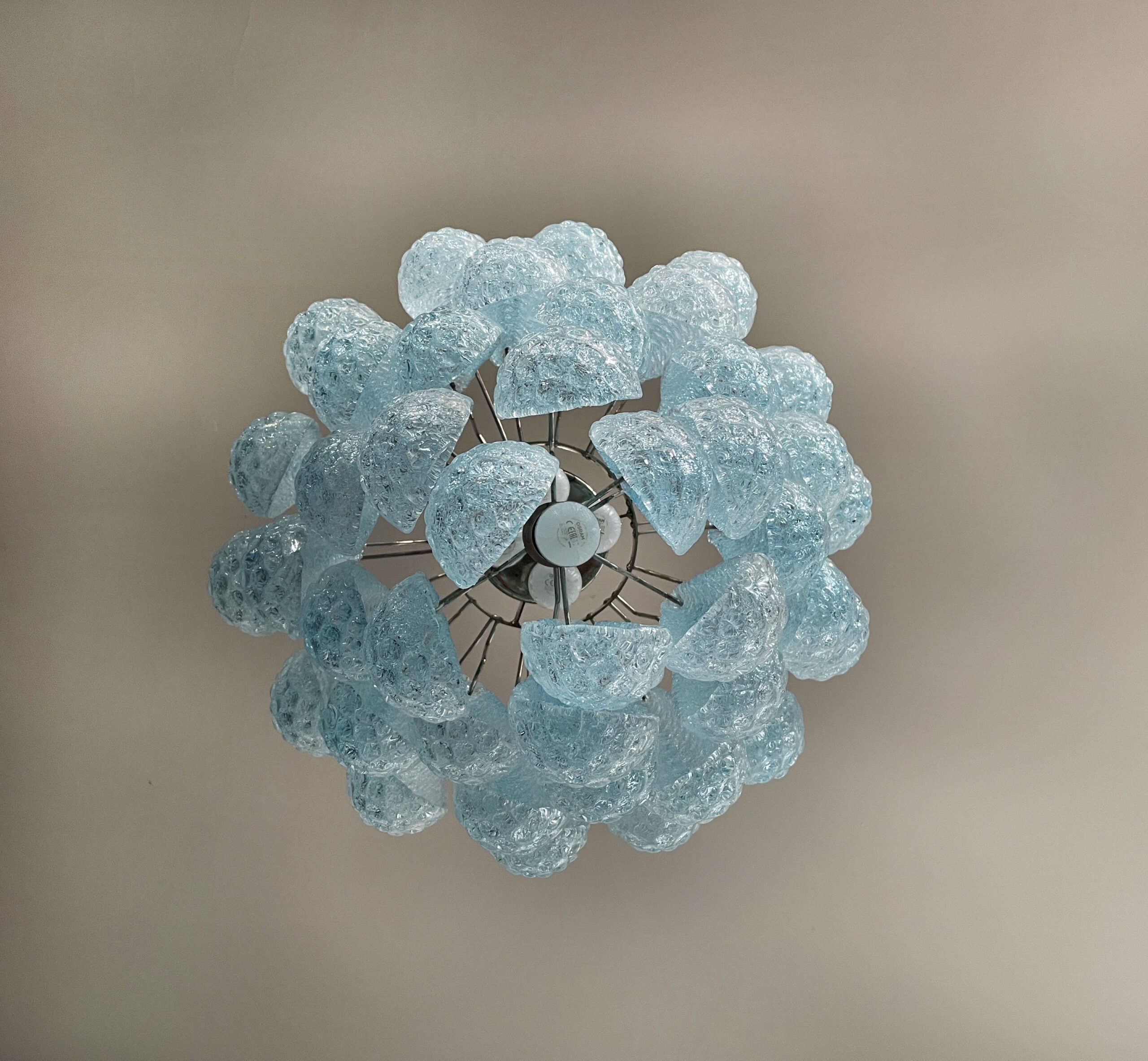 Mid-Century Murano Chandelier | Punto di Luce |  41 Blue Drop Glass