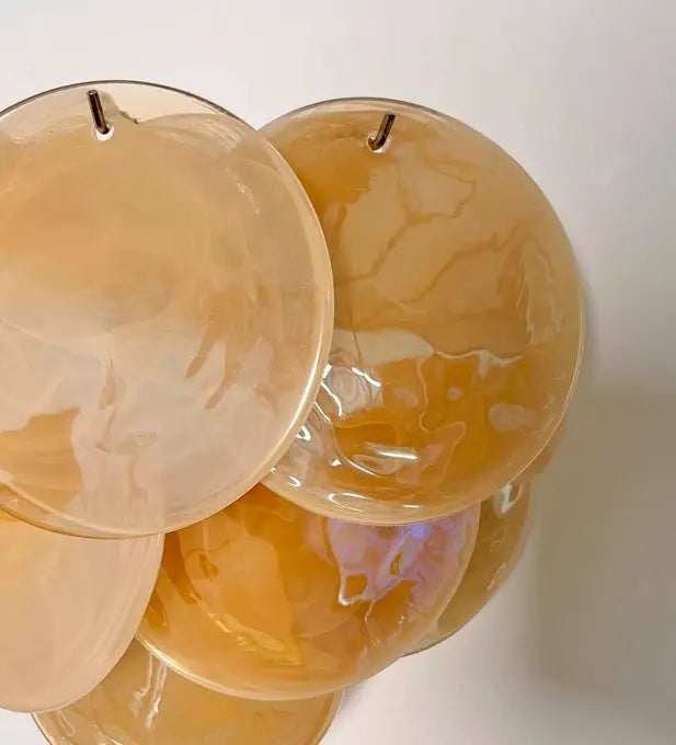 Mid-Century Murano Wall Lamp | Punto di Luce |  10 Alabaster Gold Disc Glass