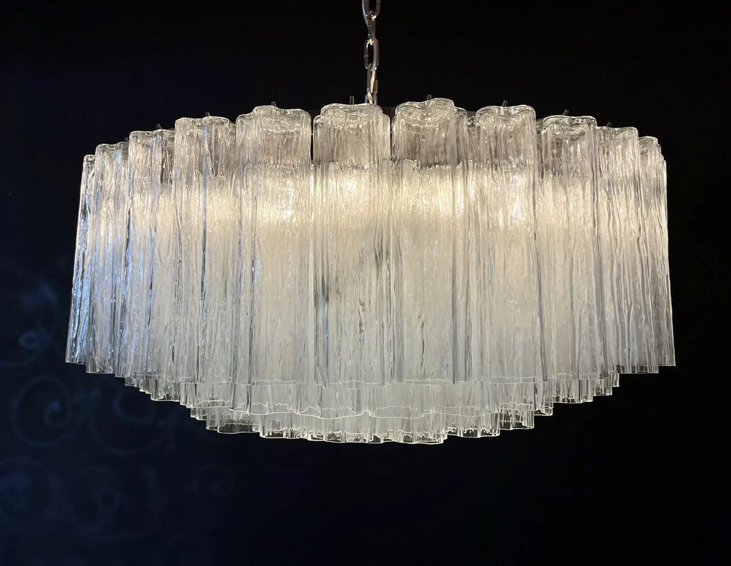 Mid-Century Murano Chandelier | Punto di Luce |  101 Clear Glass Tubes