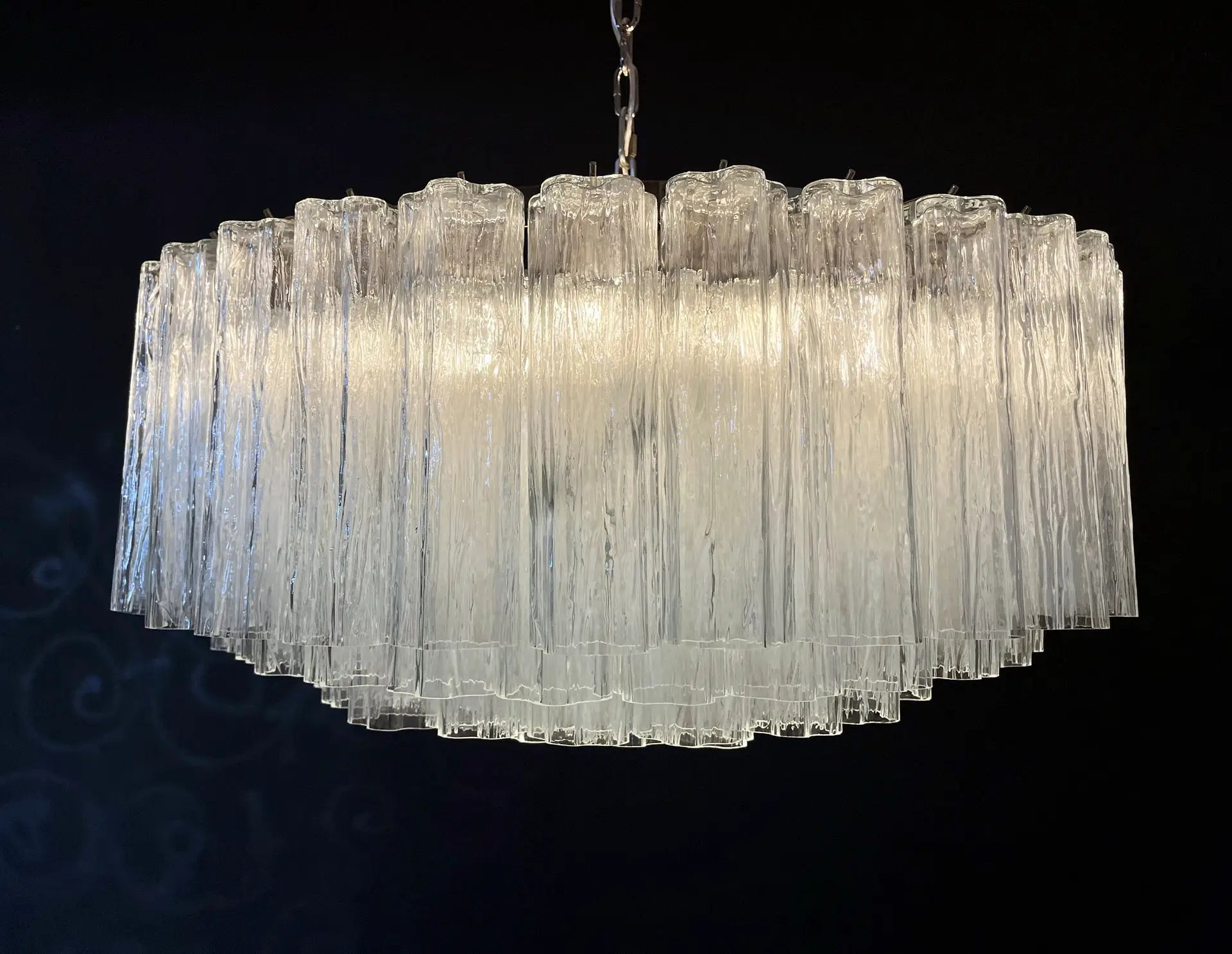 Mid-Century Murano Chandelier | Punto di Luce |  101 Clear Glass Tubes