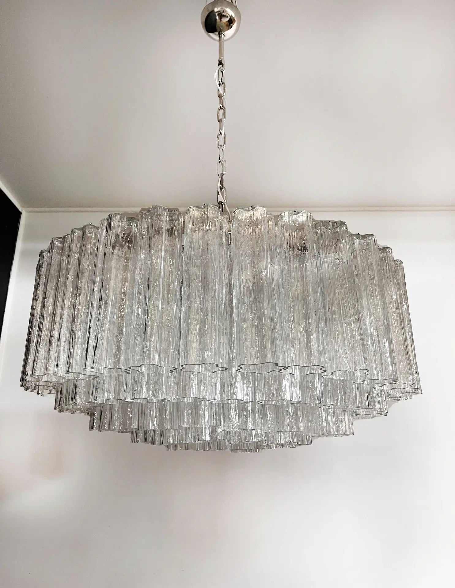 Mid-Century Murano Chandelier | Punto di Luce |  101 Clear Glass Tubes