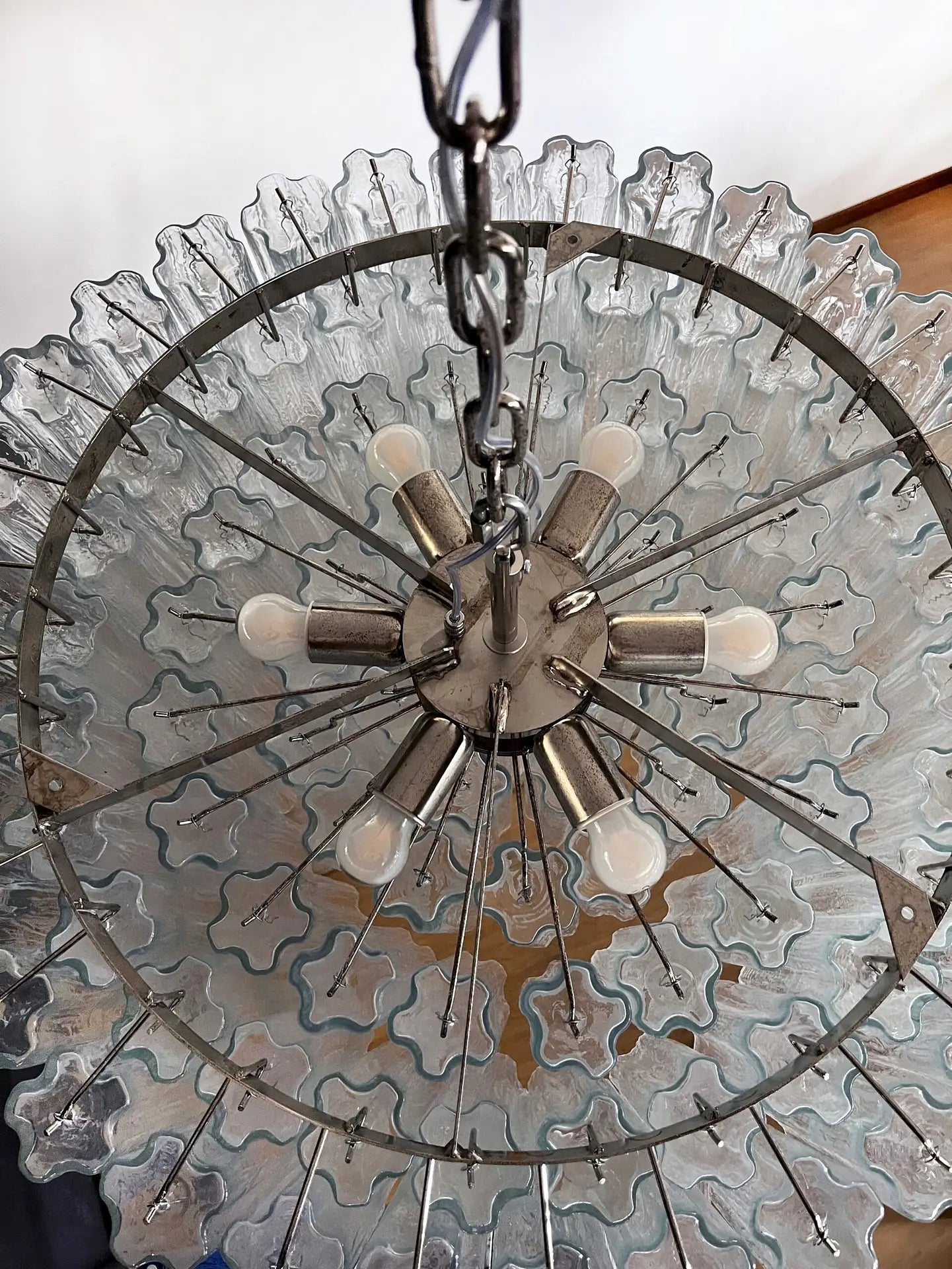 Mid-Century Murano Chandelier | Punto di Luce |  101 Clear Glass Tubes