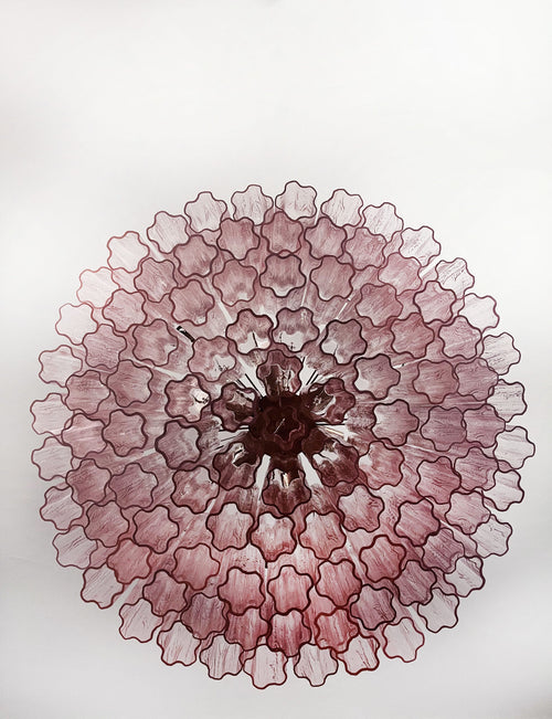 Mid-Century Murano Chandelier | Punto di Luce |  101 Pink Glass Tube