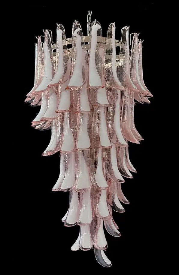 Mid-Century Murano Chandelier | Punto di Luce |  83 Pink Petal Glass