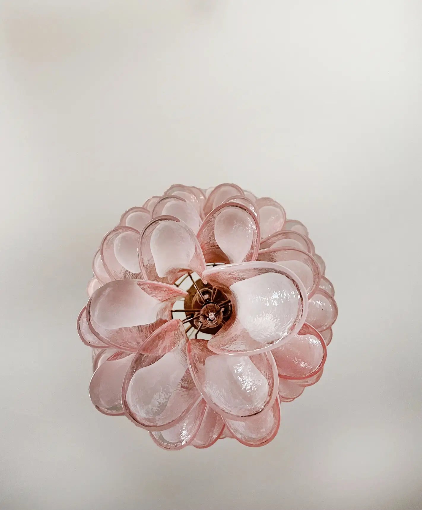 Mid-Century Murano Chandelier | Punto di Luce |  83 Pink Petal Glass