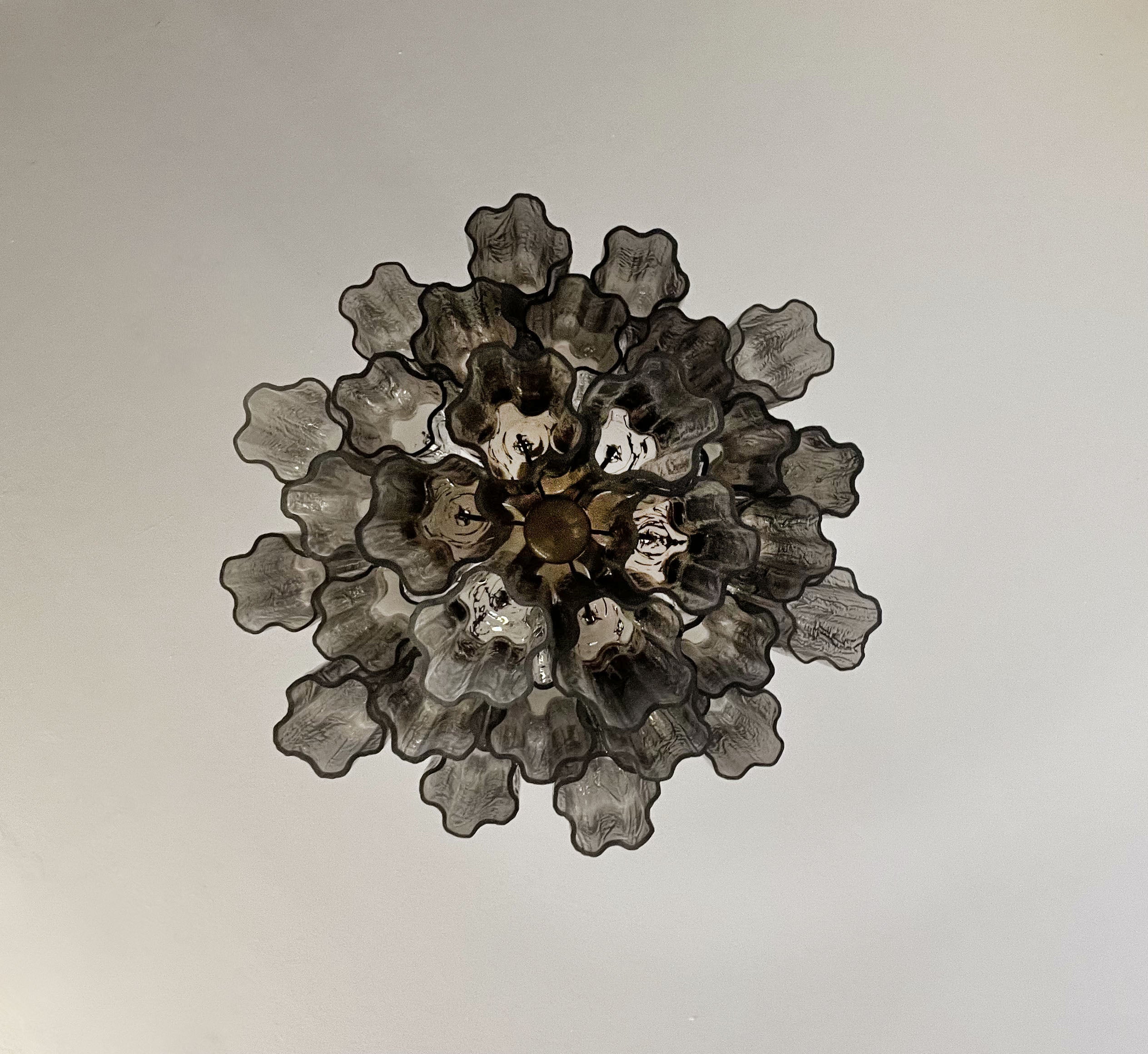 Mid-Century Murano Chandelier | Punto di Luce |  30 Smoky Glass Tubes